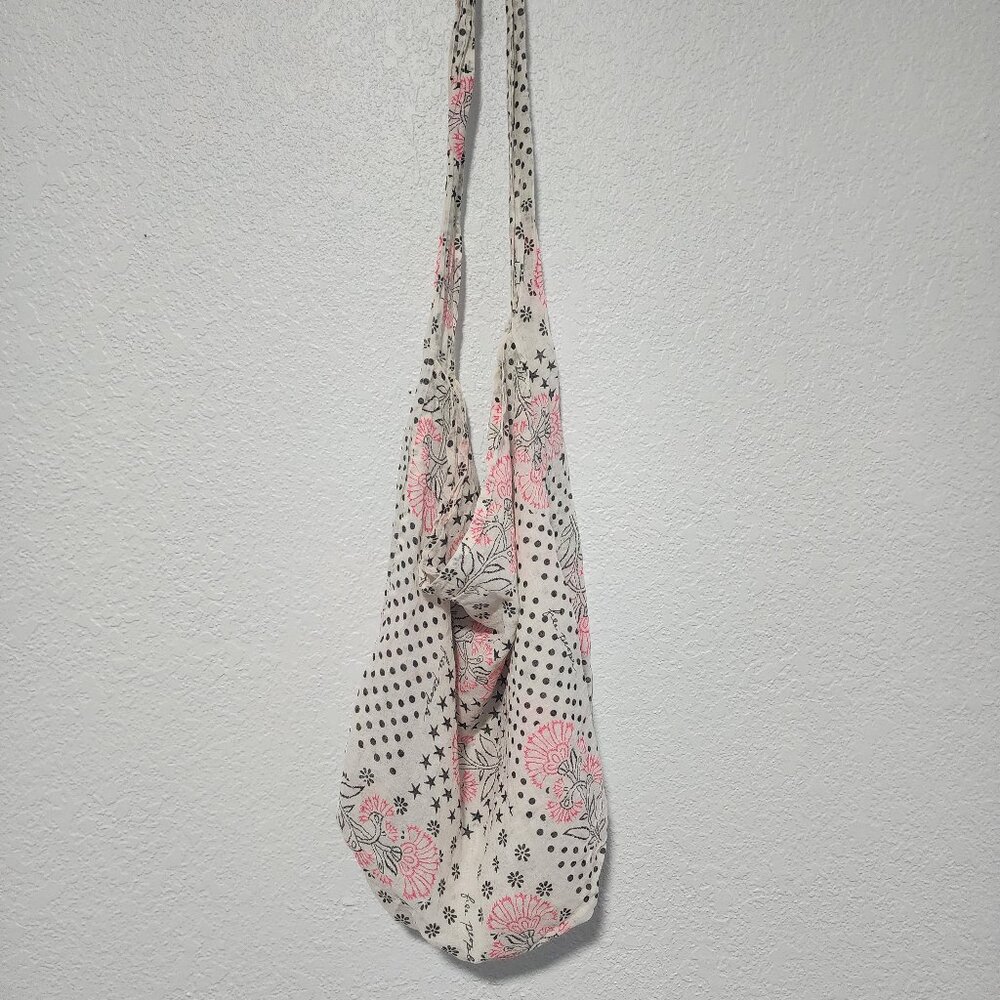 Free People Beach Tote Bag Sea Floral Light Weight Sheer Fabric Bohemian